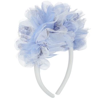 Girls Blue Ruffled Headband