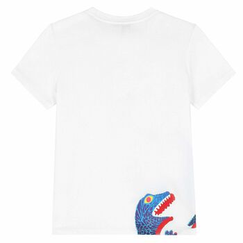 Boys White Dinosaur T-Shirt