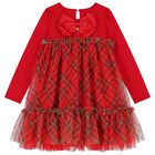 Girls Red Tartan Dress, 1, hi-res