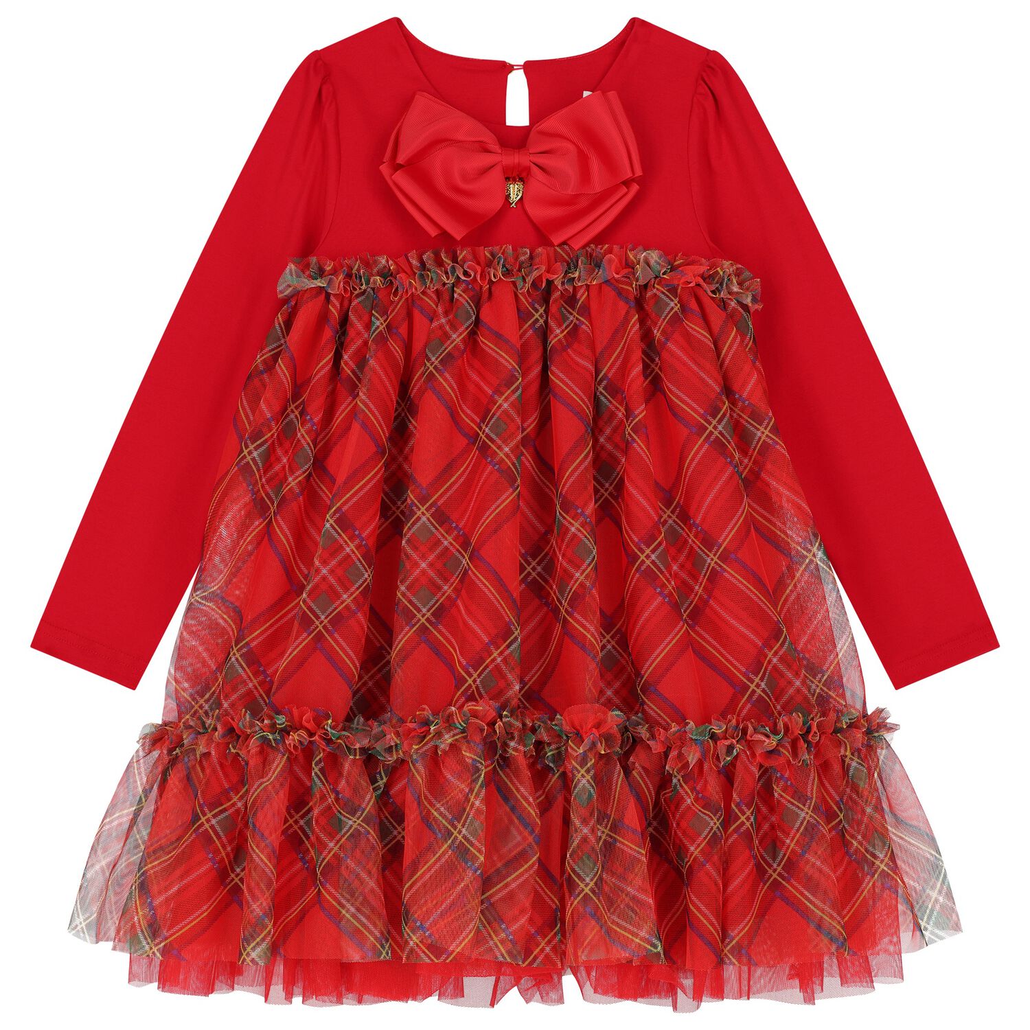 Girls Red Tartan Dress, 1, hi-res image number null