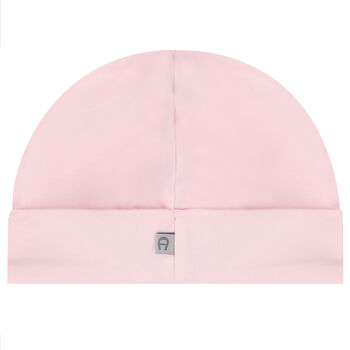 قبعة بالشعار باللون الوردي والذهبي 