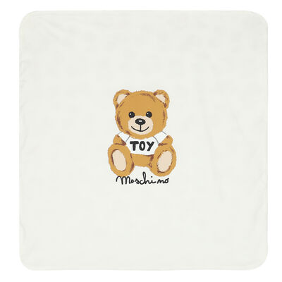 Ivory Teddy Logo Baby Blanket