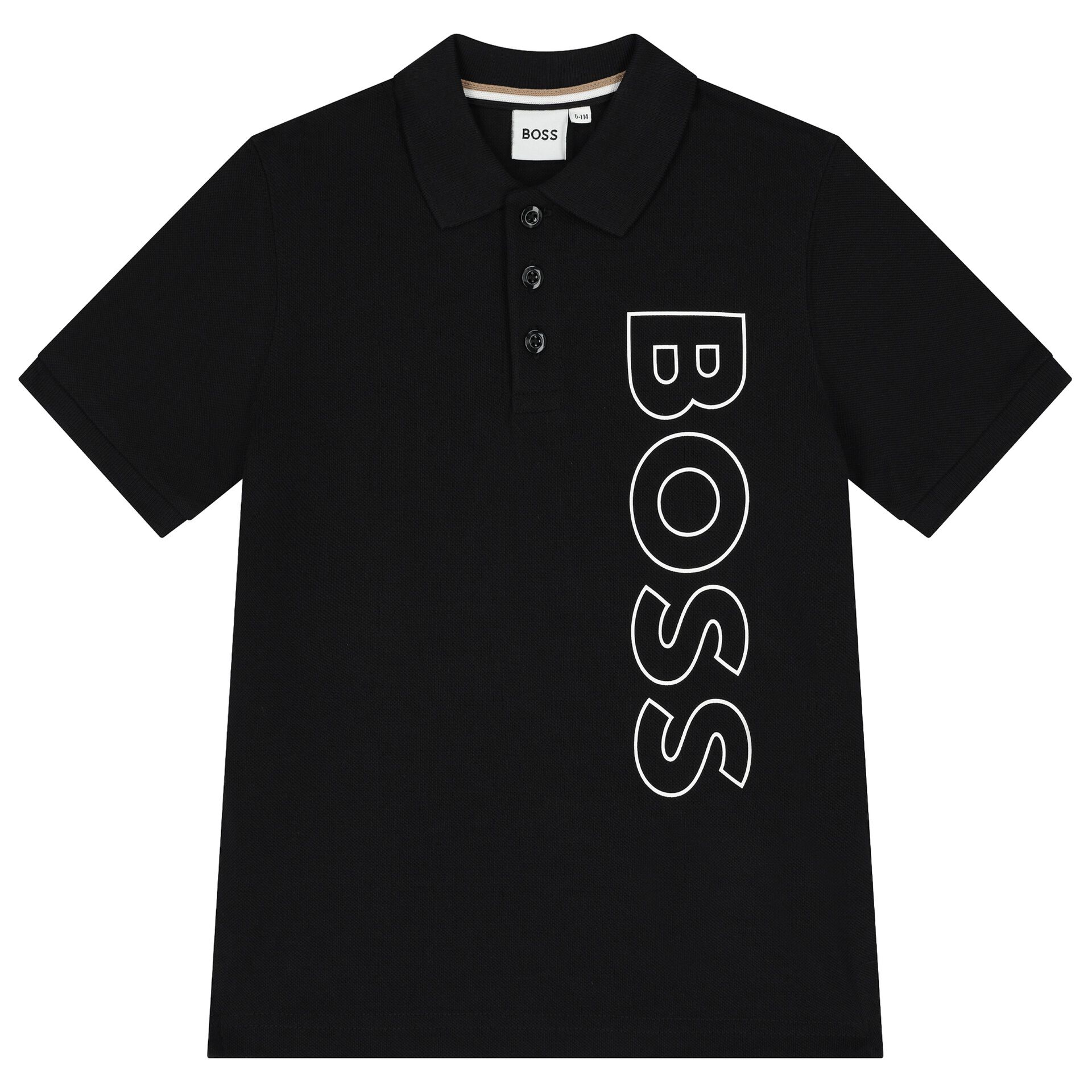 BOSS Boys Black Logo Polo Shirt Junior Couture Bahrain