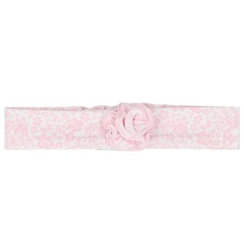 Baby Girls White & Pink Floral Headband