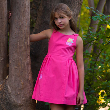 Girls Pink Floral Dress