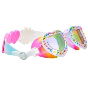 Girls Multi-Coloured Heart Rhinestone Swimming Goggles