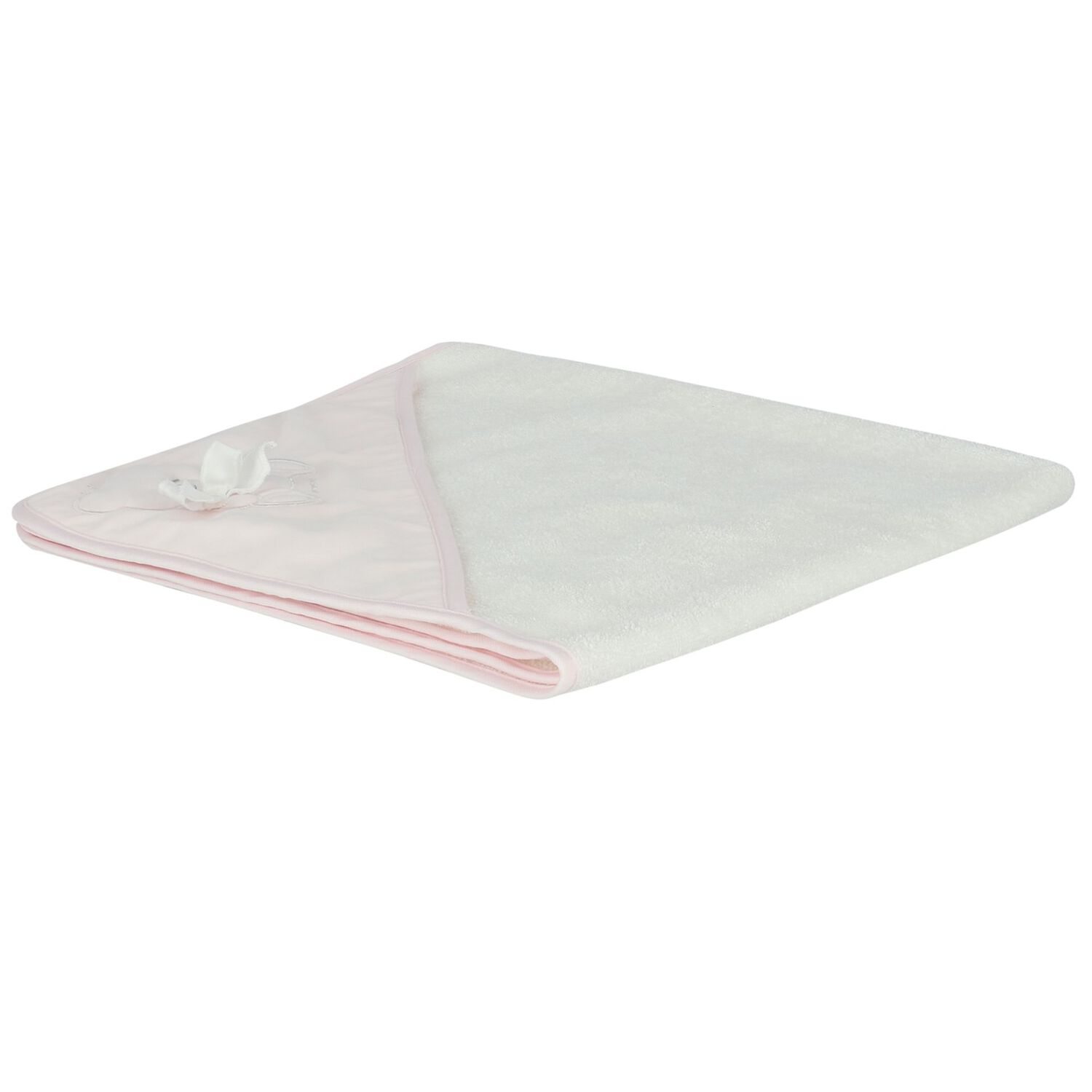 Baby Girls White & Pink Teddy Bear Hooded Towel, 1, hi-res image number null