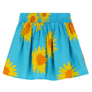 Girls Blue Floral Skirt