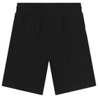 Boys Black Logo Shorts, 1, hi-res