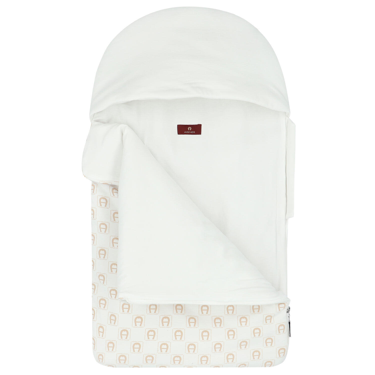 مدس بالشعار باللون الأبيض والبيج, 1, hi-res