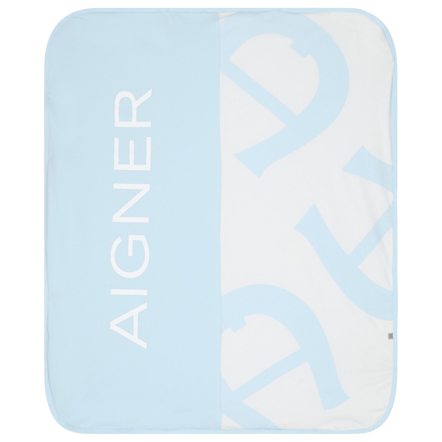 Baby Boys Blue & White Logo Blanket, 2, hi-res