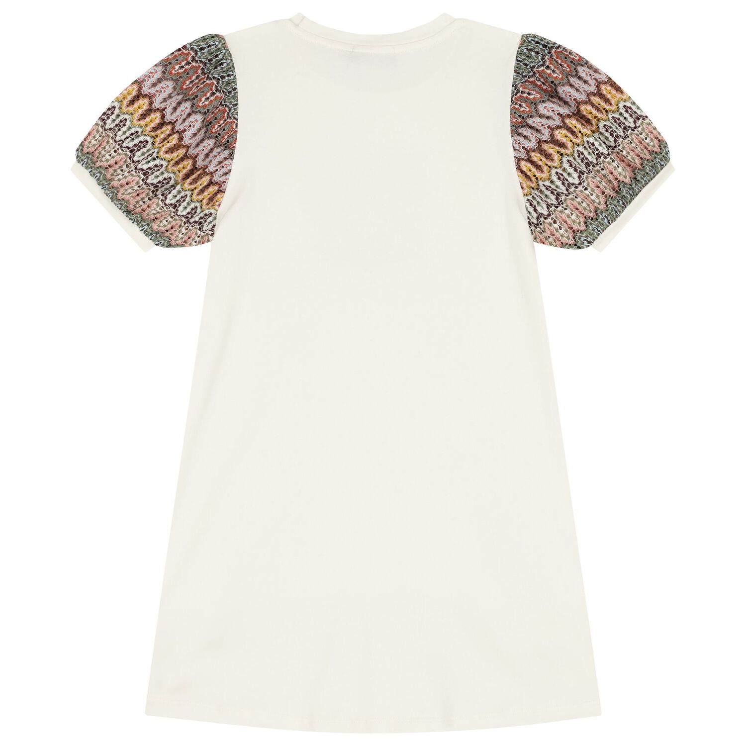 فستان بنات بالشعار باللون العاجي, 1, hi-res