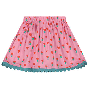 Girls Pink Tulips Skirt