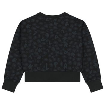 سويت شيرت بشعار أسود للبنات