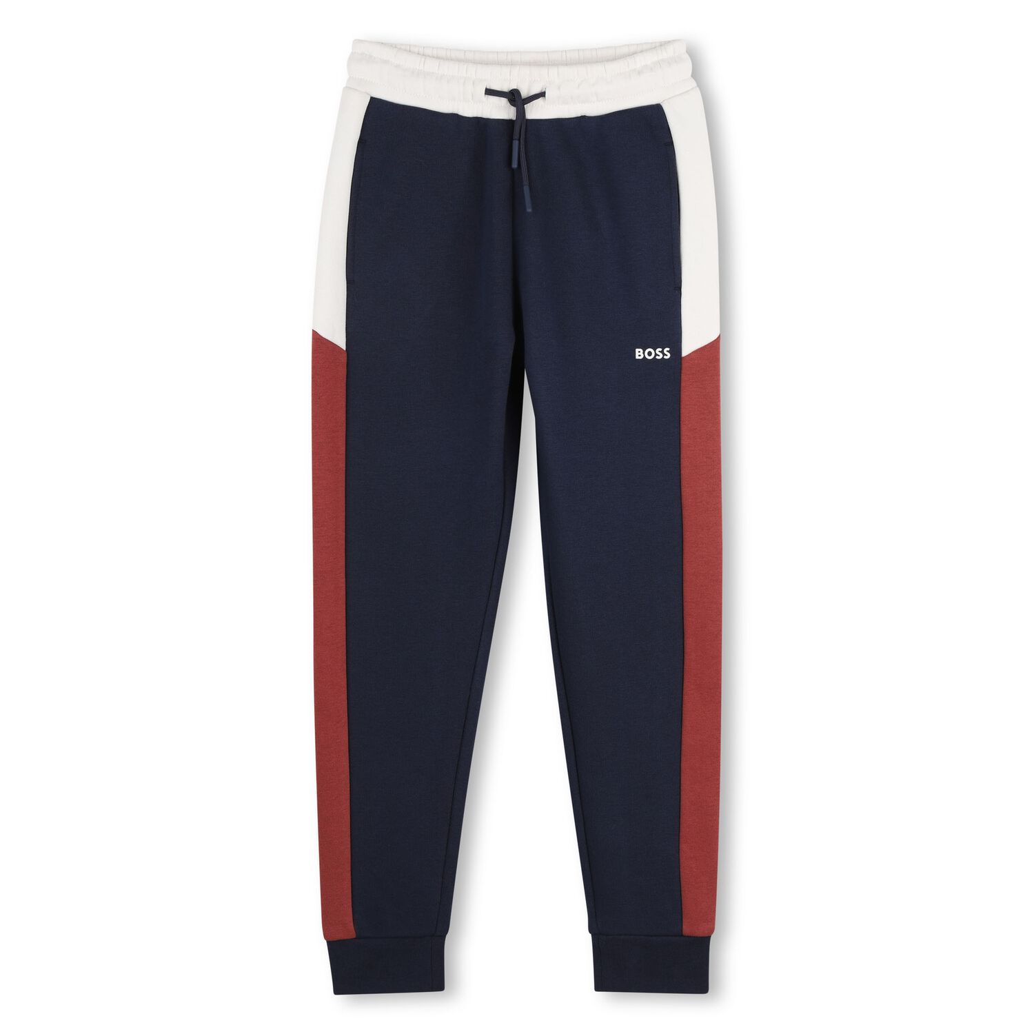 Boys Navy Blue Logo Joggers, 4, hi-res