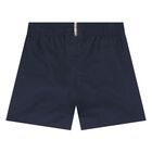 Younger Boys Navy Blue Logo Swim Shorts, 1, hi-res