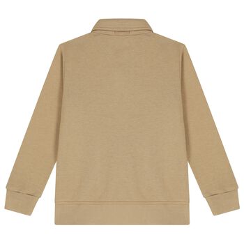 Boys Beige Logo Sweatshirt