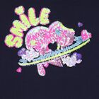 Girls Navy Blue Sequin Planet Long Sleeve Top, 2, hi-res