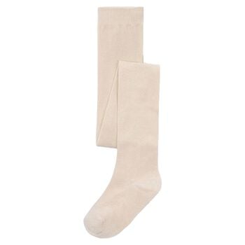 Girls Beige Knitted Tights