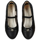 Girls Black Embellished Sequin Shoes, 1, hi-res