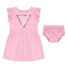 Baby Girls Pink Logo Dress Set, 1, hi-res