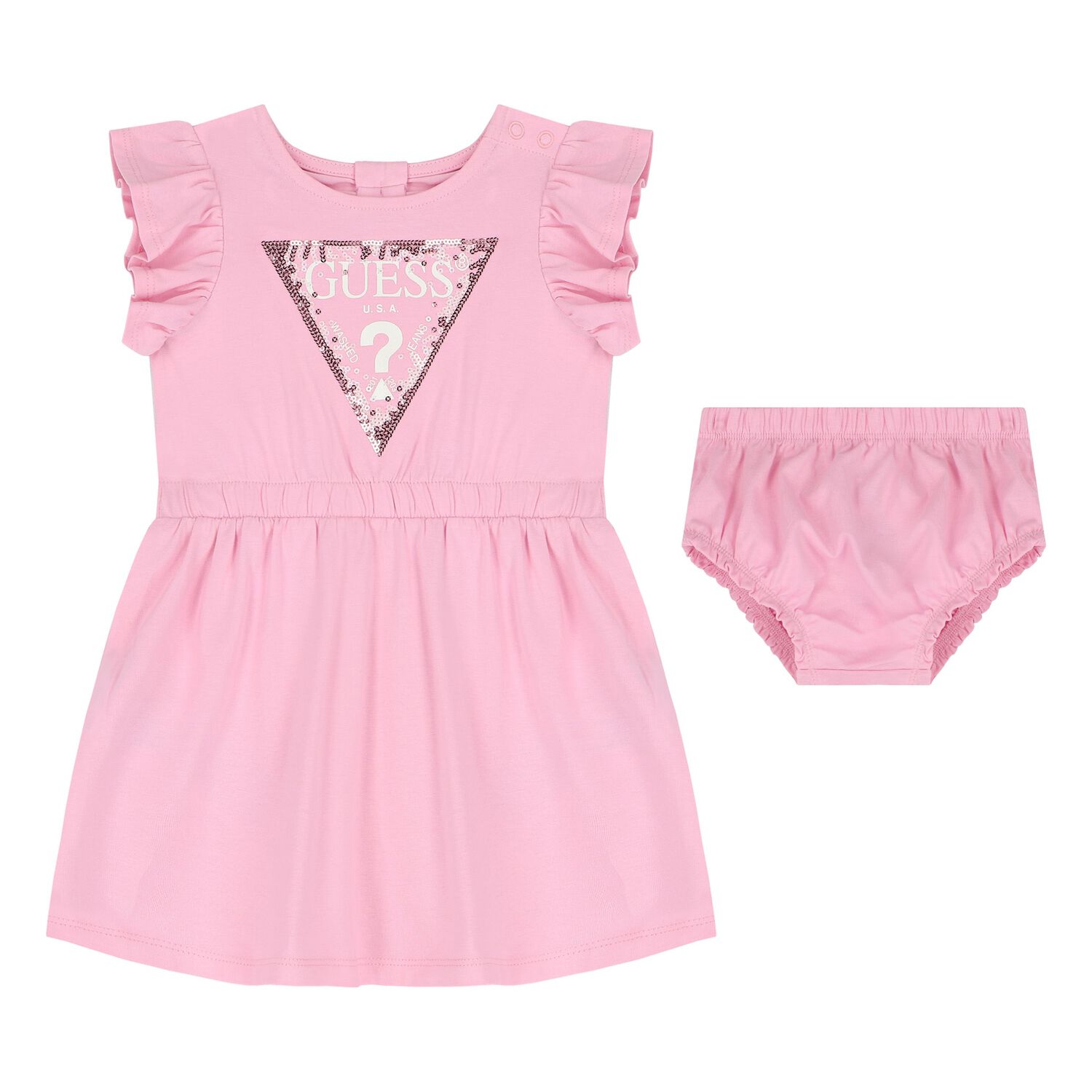 Baby Girls Pink Logo Dress Set, 1, hi-res
