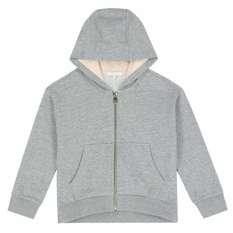 Girls Grey Hooded Top, 1, hi-res image number null