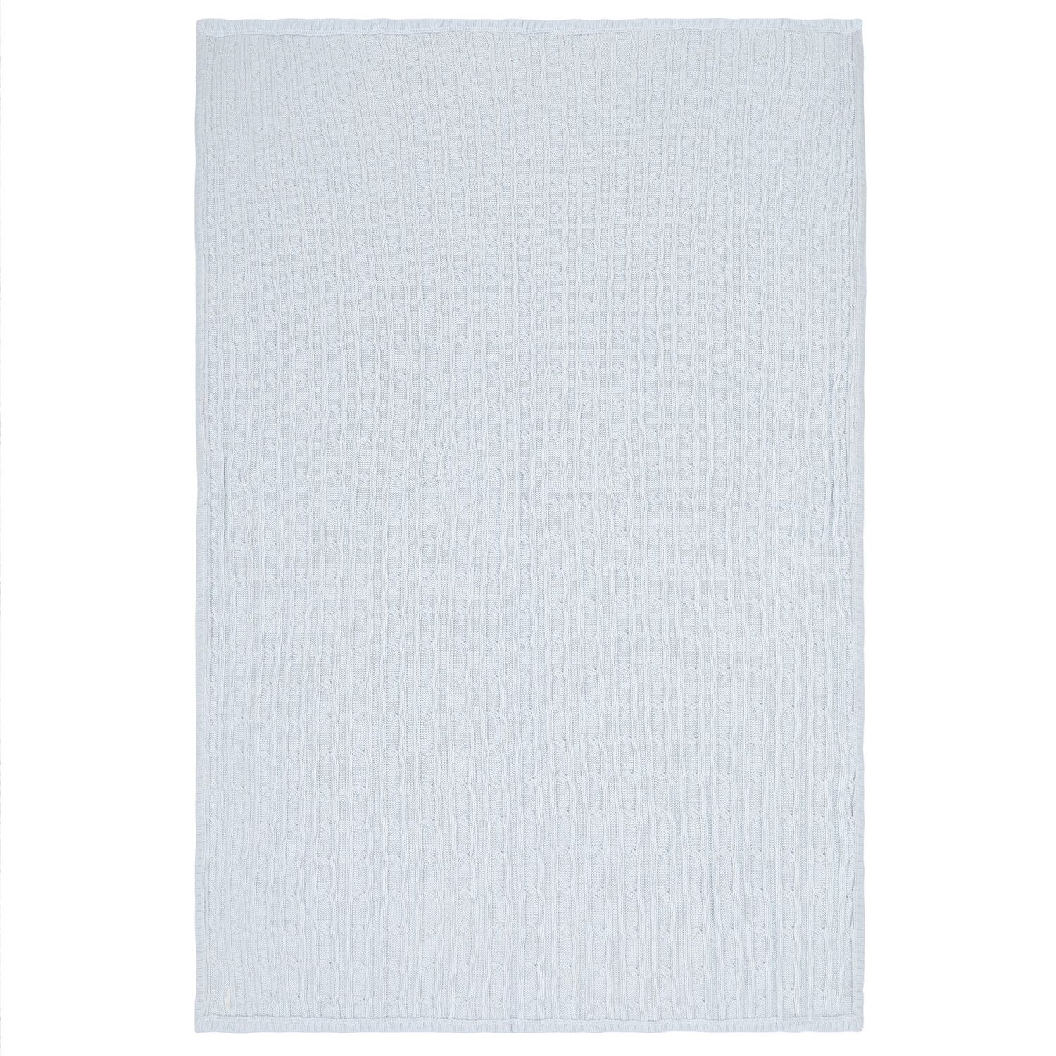 بطانية محبوكة زرقاء للرضع الأولاد بشعار, 1, hi-res