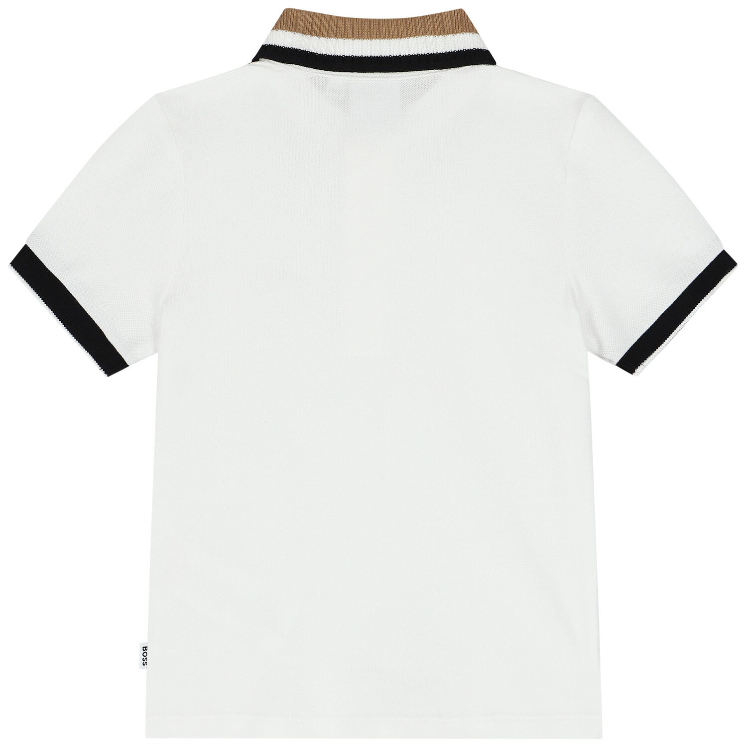 Younger Boys White Logo Polo Shirt, 1, hi-res