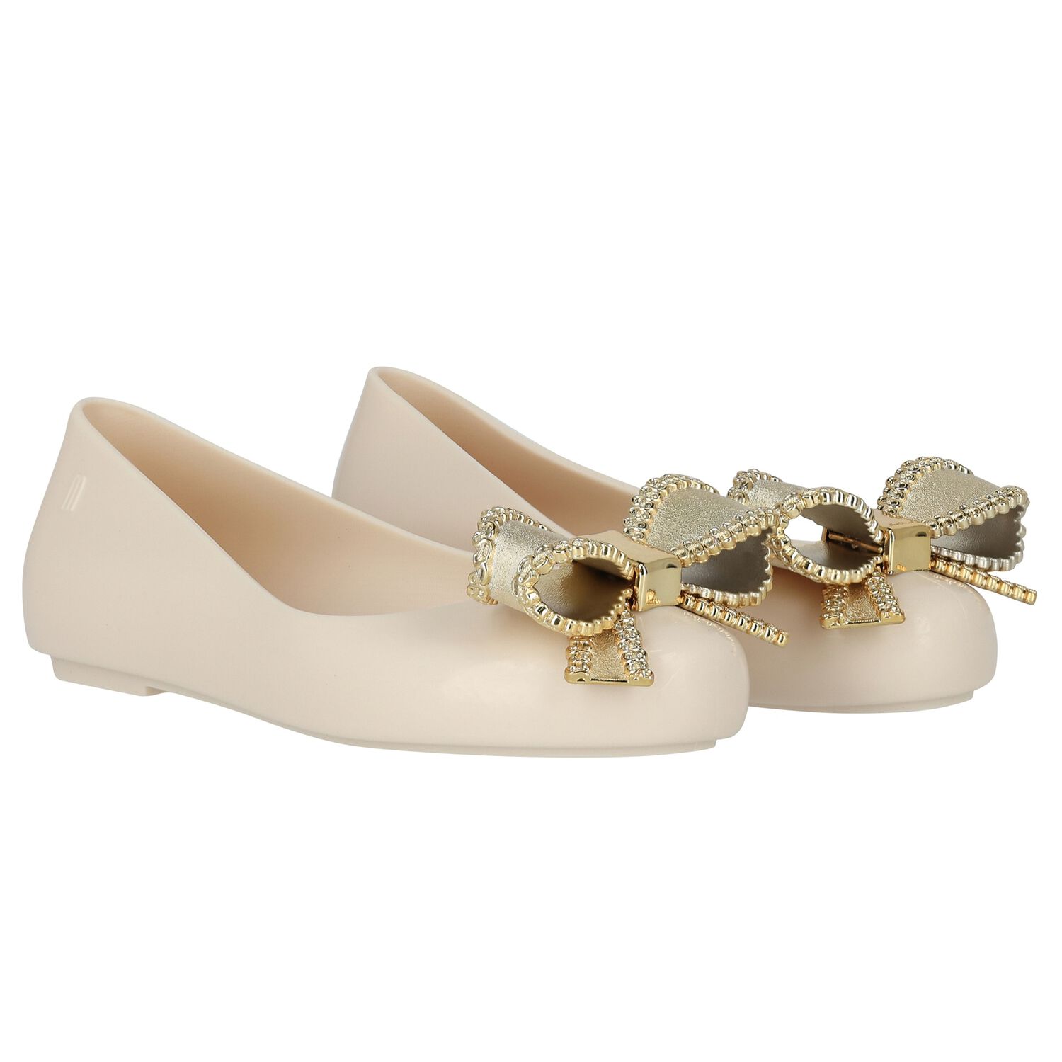 Girls Gold Bow Jelly Shoes, 1, hi-res image number null