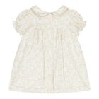 Baby Girls Ivory & Beige Floral Dress, 1, hi-res