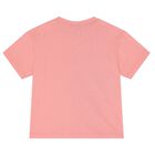 Younger Girls Ivory & Pink Logo T-Shirt ( 2-Pack ), 1, hi-res