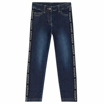 Boys Navy Logo Jeans