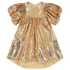 Girls Gold Sequin Dress, 1, hi-res