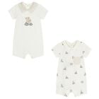 Baby Boys White Rompers ( 2-Pack ), 1, hi-res