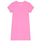 Girls Pink Ikonik Karl Logo Dress, 1, hi-res