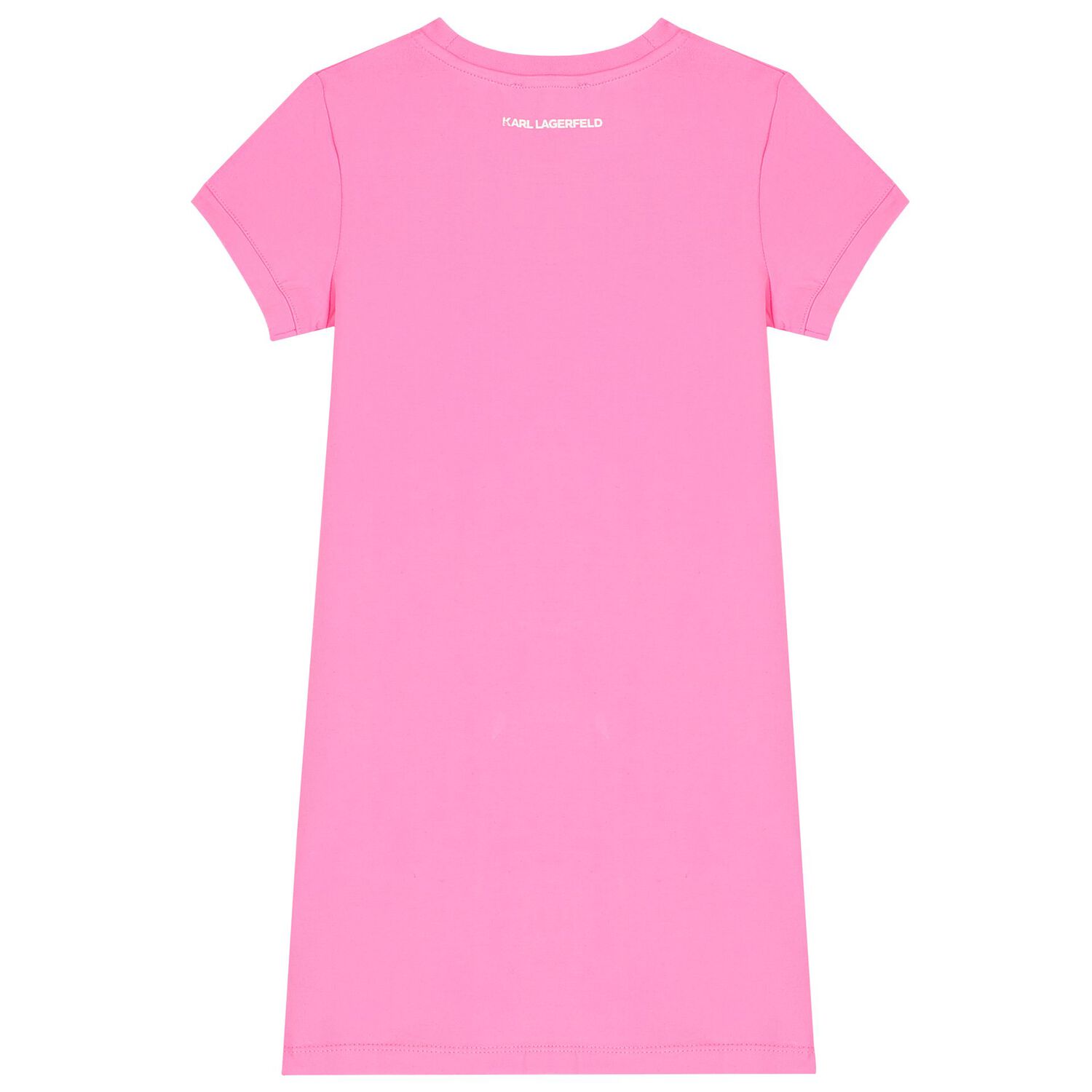 Girls Pink Ikonik Karl Logo Dress, 1, hi-res image number null