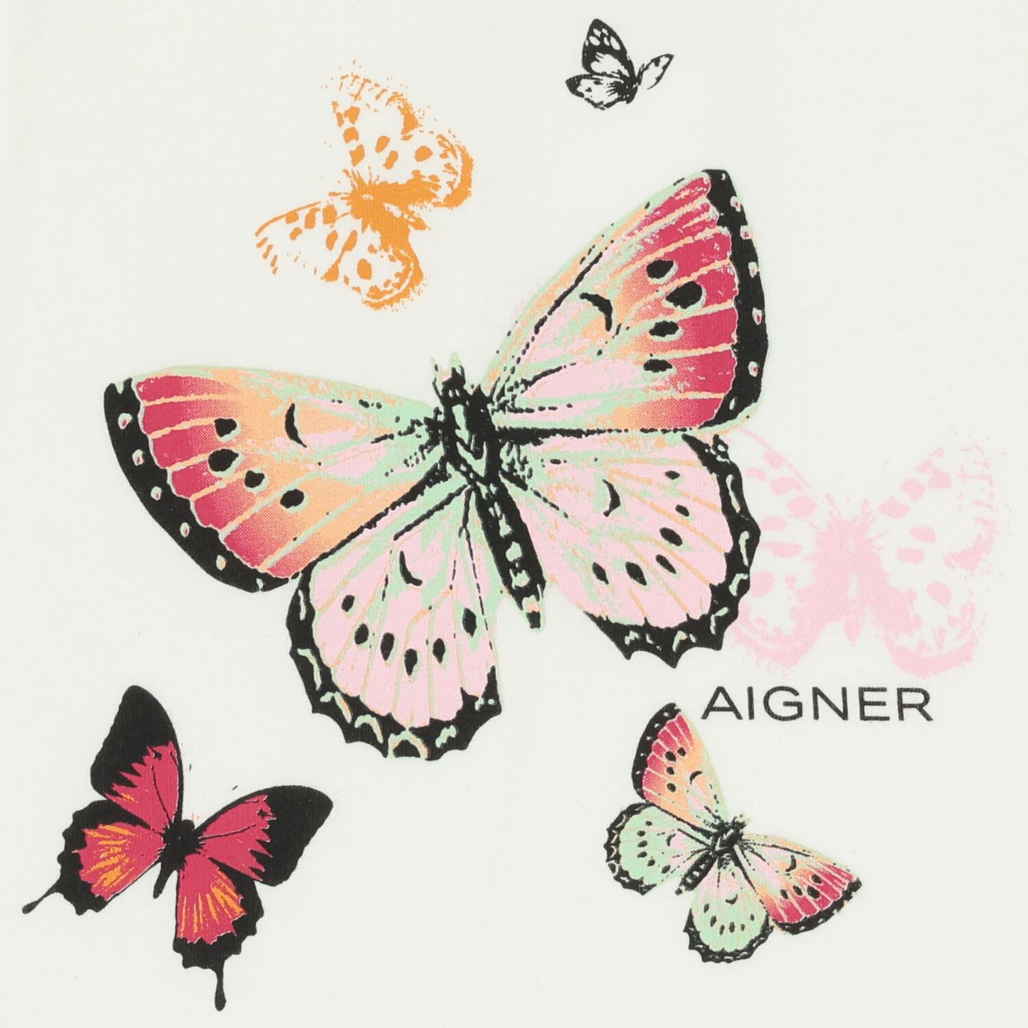 Girls Ivory Butterflies Logo T-Shirt, 1, hi-res