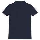 Boys Navy Blue Logo Polo Shirt, 1, hi-res