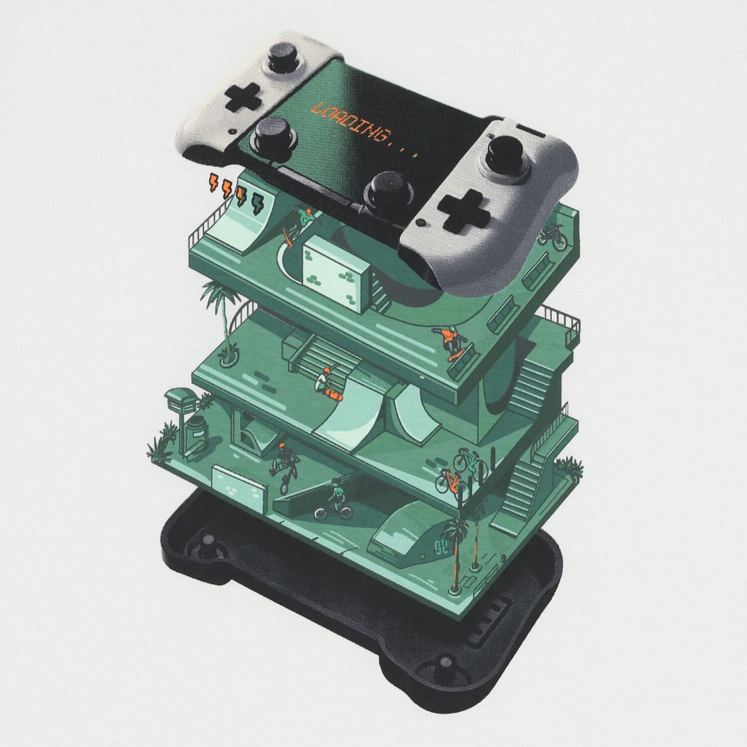 Boys White Game Console T-Shirt, 2, hi-res