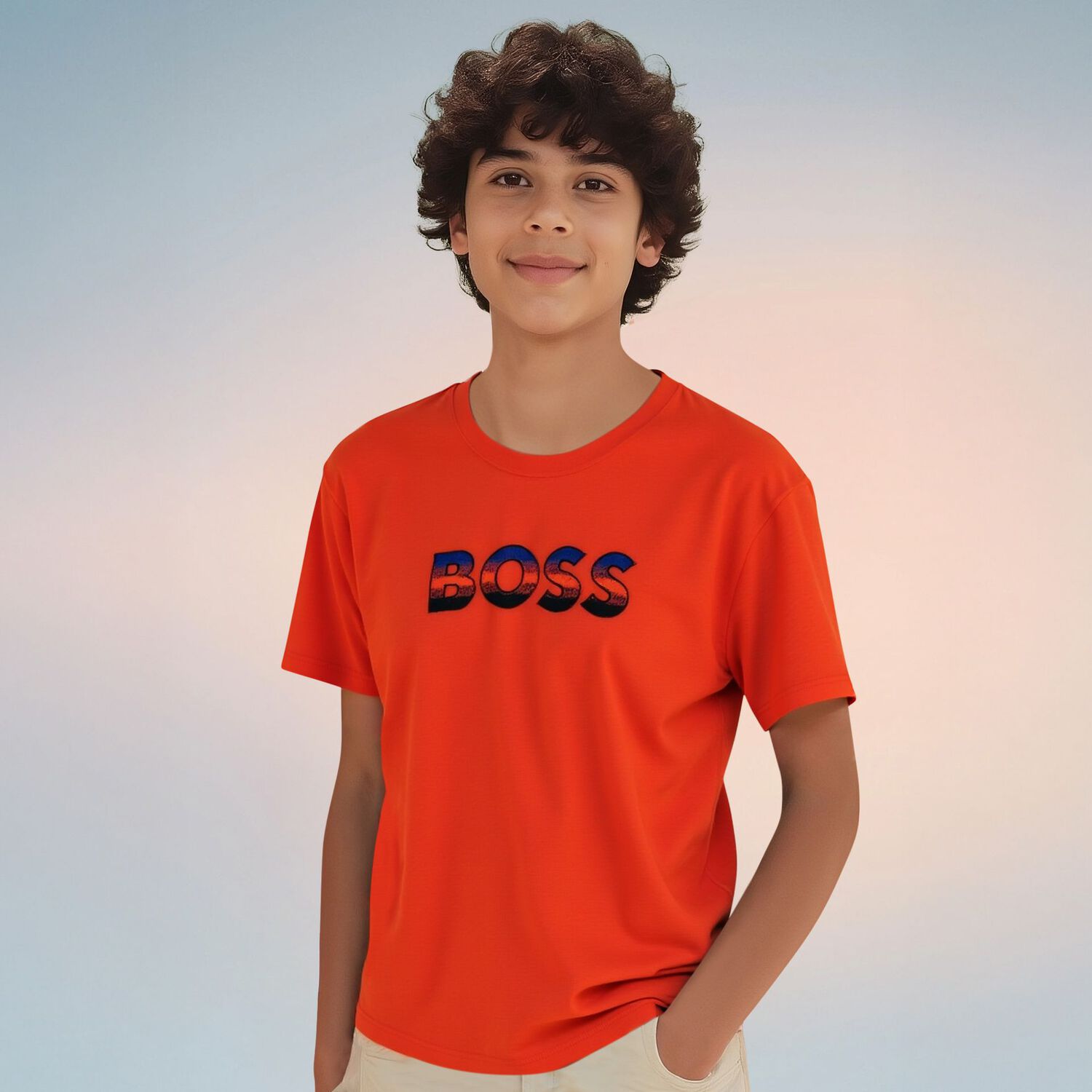 Boys Orange Logo T-Shirt, 1, hi-res image number null