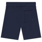 Boys Navy Blue Logo Shorts, 4, hi-res