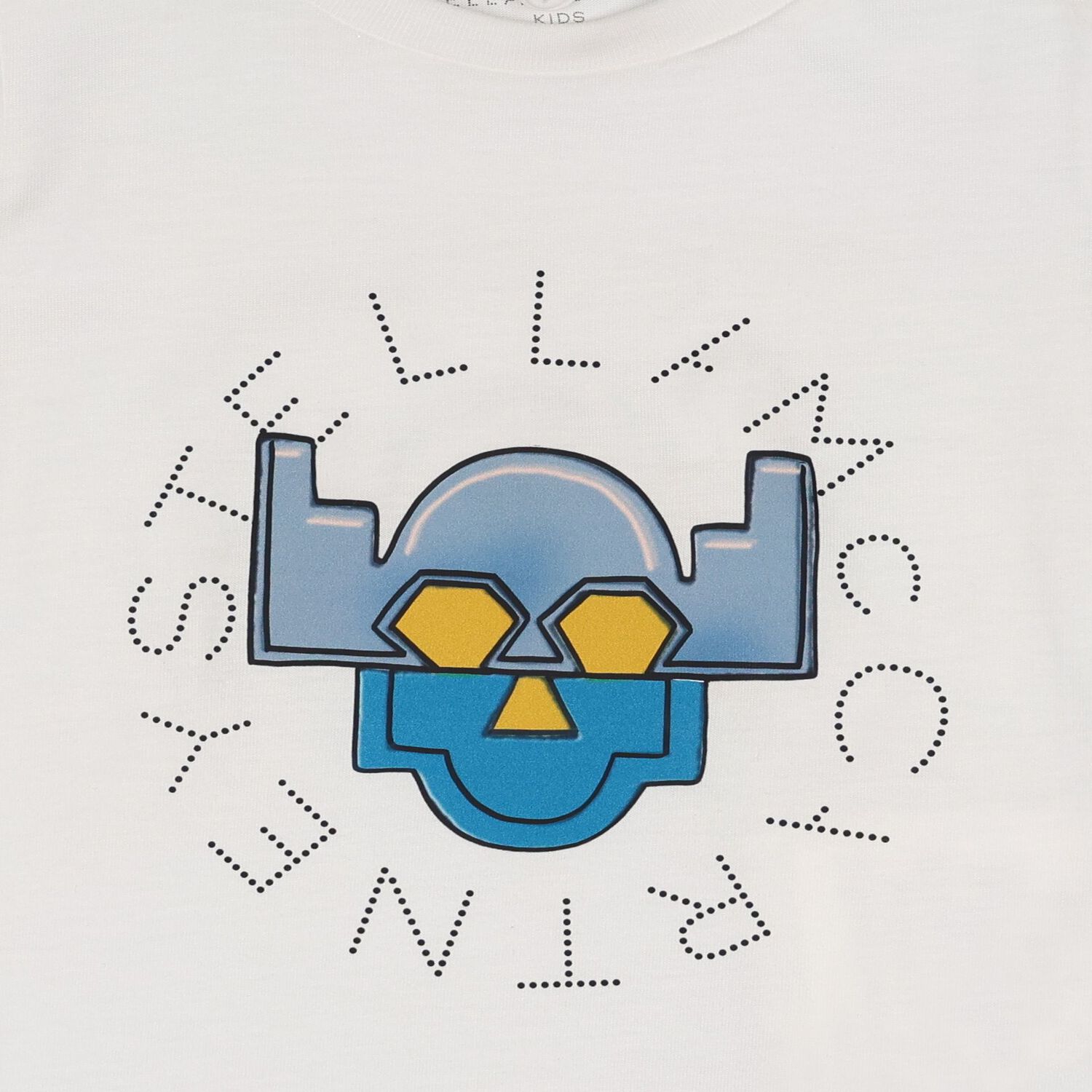 Younger Boys White Robot Logo T-Shirt, 1, hi-res