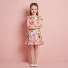Girls Pink & Red Embroidered Floral Dress , 1, hi-res