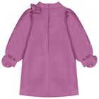 Girls Pink Flowers Satin Dress, 1, hi-res