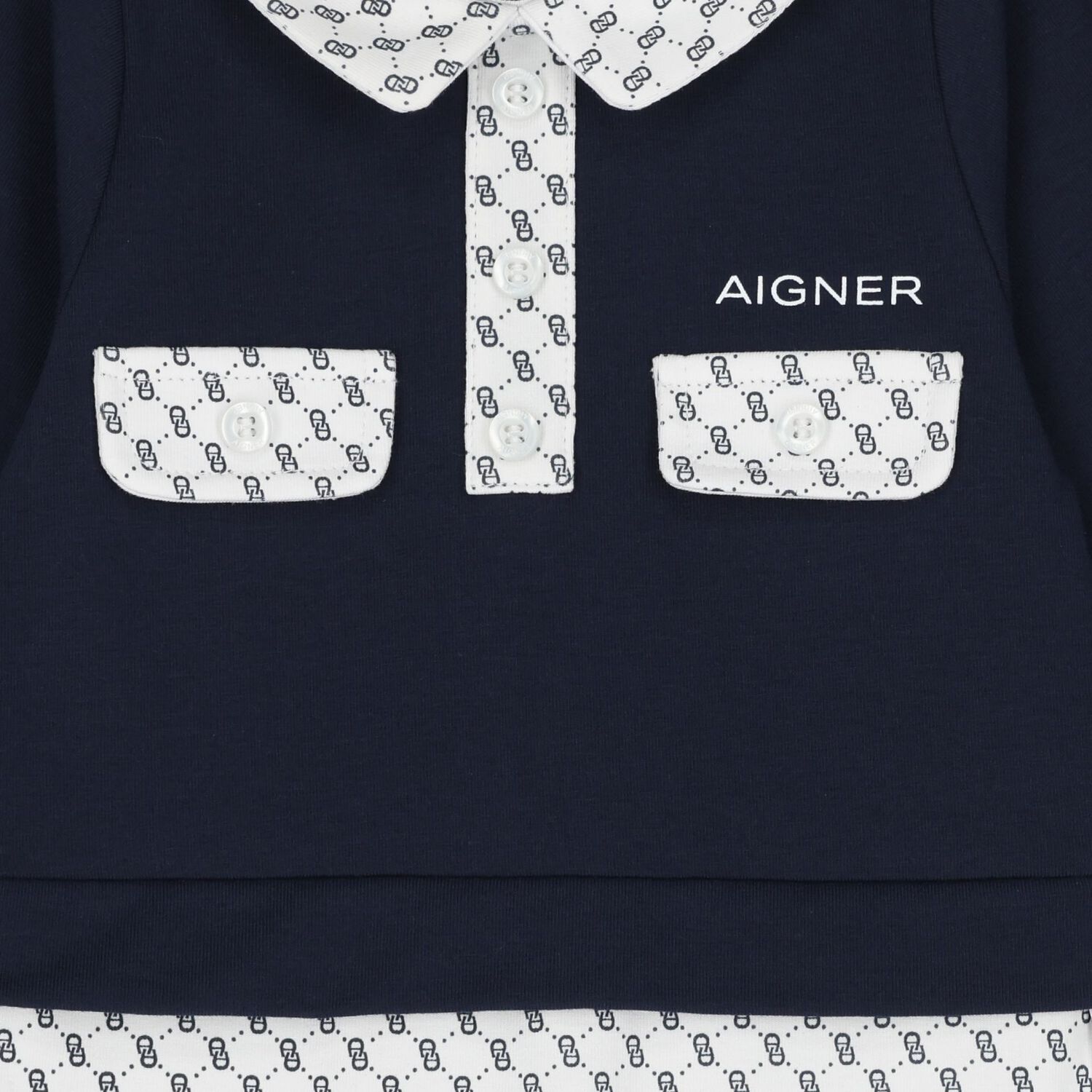 Baby Boys Navy Blue & White Logo Babygrow, 2, hi-res