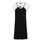Girls Mini Me White & Black Logo Dress Set, 1, hi-res