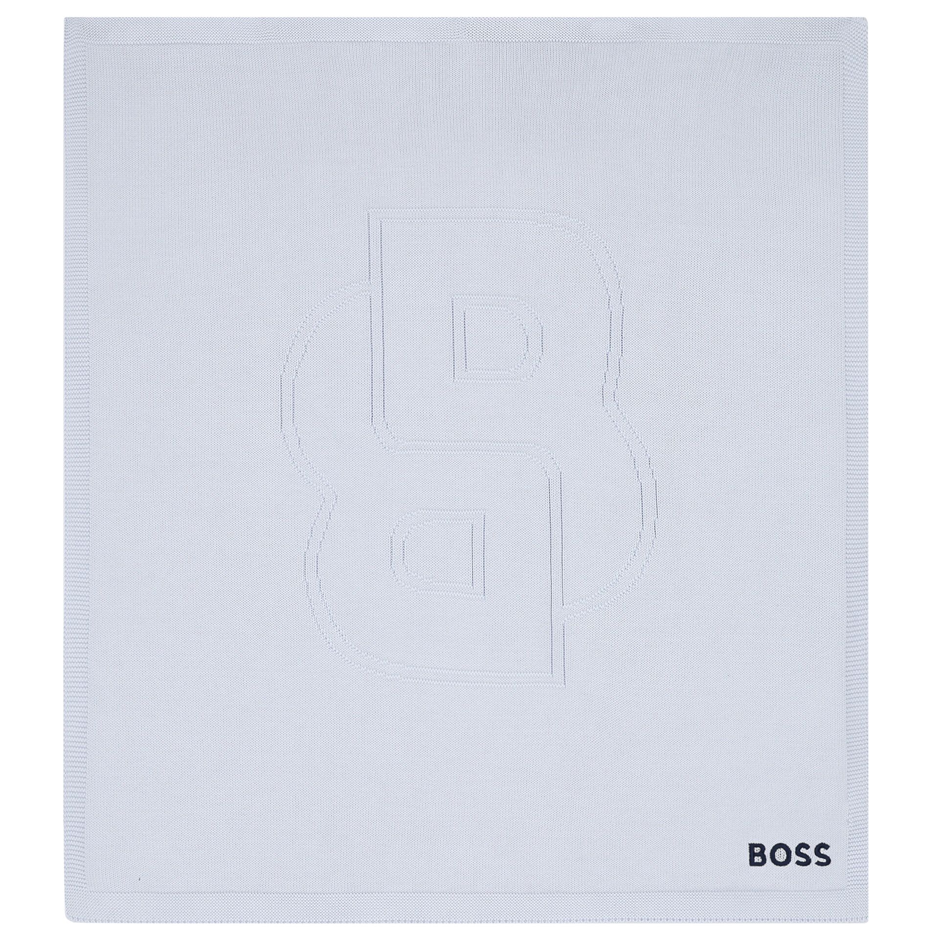 BOSS Baby Boys Blue Logo Baby Blanket Junior Couture
