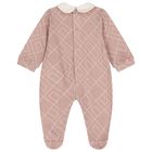 Baby Girls Pink Logo Babygrow, 1, hi-res