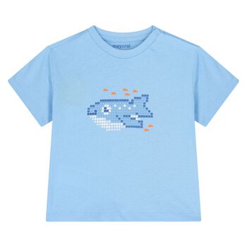 Younger Boys Blue & White T-Shirts ( 2-Pack )